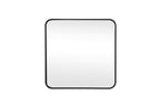 Elegant Lighting MR802424 Evermore 24" W X 24" H Transitional Square Framed Bathroom Wall Mirror Black
