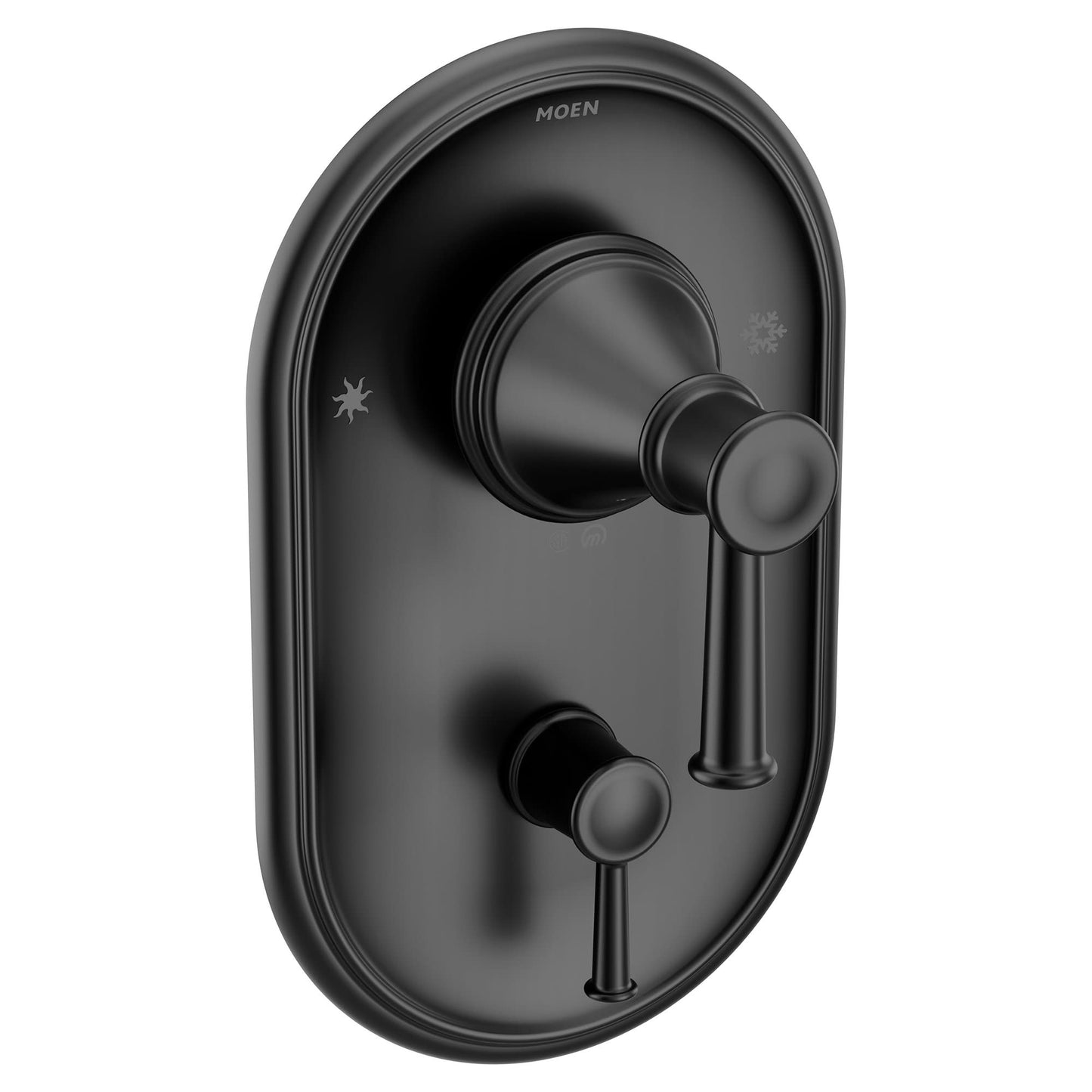 Moen T2310 Belfield 3 Function Pressure Balanced Valve Trim Only with Double Lever Handles Integrated Diverter - Less Rough in Matte Black
