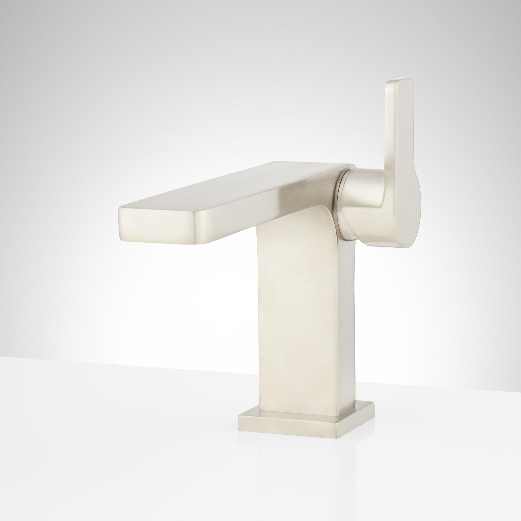 Signature Hardware 948575 Hibiscus 1.2 GPM Single Hole Bathroom Faucet Brushed Nickel Faucet Bathroom Sink Faucets