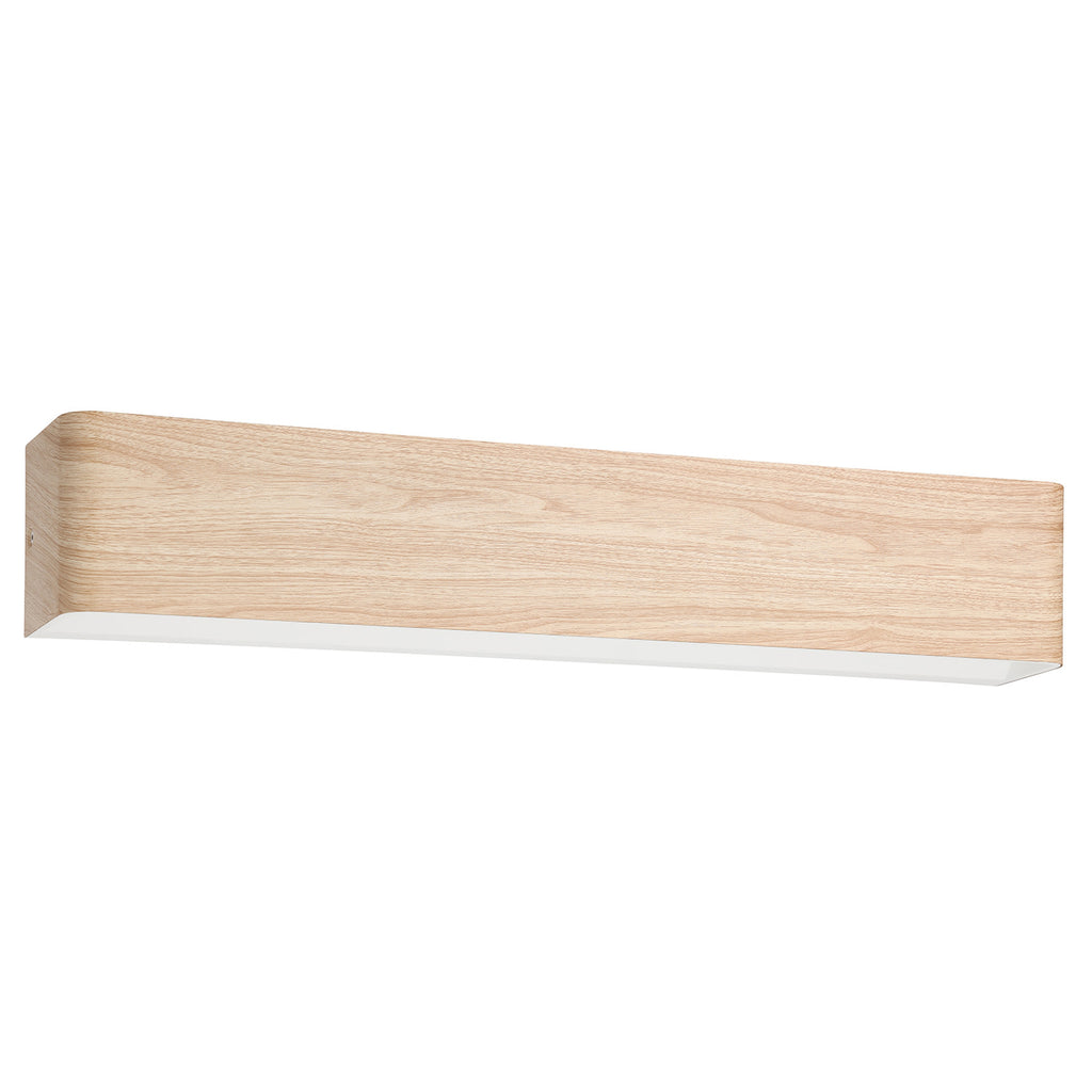 Dublin 24.37 in. W X 4.33 in. H 1-Light Natural Wood LED Bathroom Vanity Light with White Acrylic Diffuser