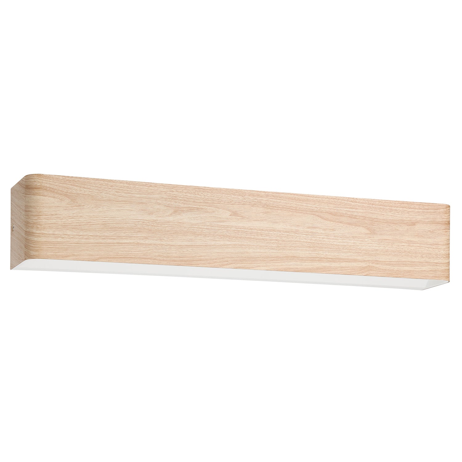 Dublin 24.37 in. W X 4.33 in. H 1-Light Natural Wood LED Bathroom Vanity Light with White Acrylic Diffuser