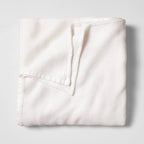 Full/Queen Micro Waffle Bed Blanket White - Casaluna™: Lyocell & Cotton OEKO-TEX Certified Machine Washable - *Bedding