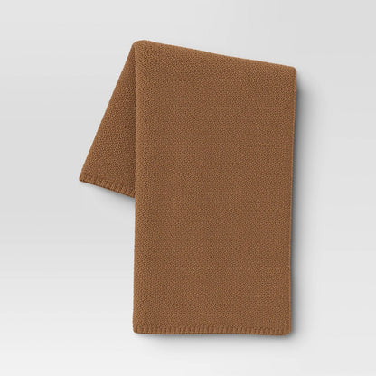 Oversized Recycled Knit Throw Blanket Brown - Threshold