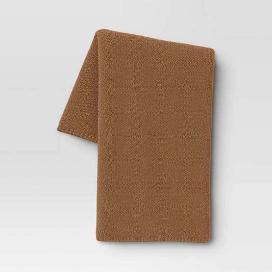 Oversized Recycled Knit Throw Blanket Brown - Threshold