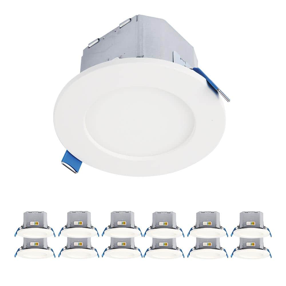 HALO CJB 4 inch 5CCT Canless Recessed Integrated LED Downlight with Attached JBOX 12 Pack