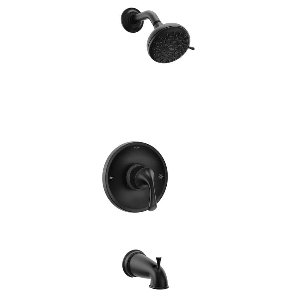Moen Idora Matte Black Posi-Temp Tub and Shower with Valve Included, 82115BL