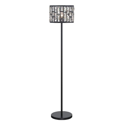 Kristella 57 in. Black Crystal Standard Floor Lamp