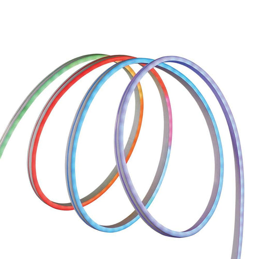 6.5 Ft. RGBWIC Dynamic Color Changing Dimmable Linkable Plug-in LED Neon Flex Strip Light with Remote Control