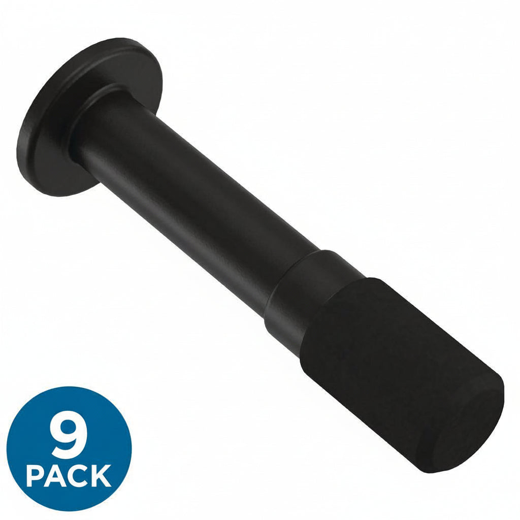 9 x Franklin Brass Bar  Door Stop 3" Matte Black Door Stoppers for Bottom of Door, Baseboard Door Stop Solid Rigid Bumper Stop Protect Walls/Doors B47248K-FB-C