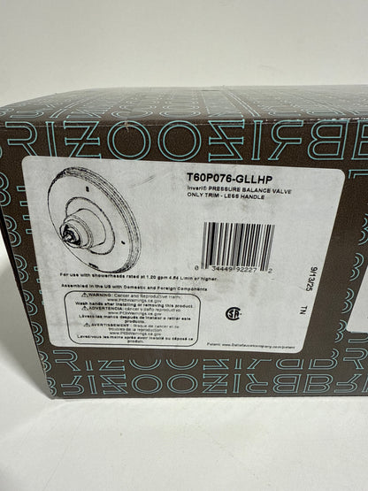 Brizo T60P076-LHP Invari Single Function Pressure Balanced Valve Trim Only Less Rough in and Handle -