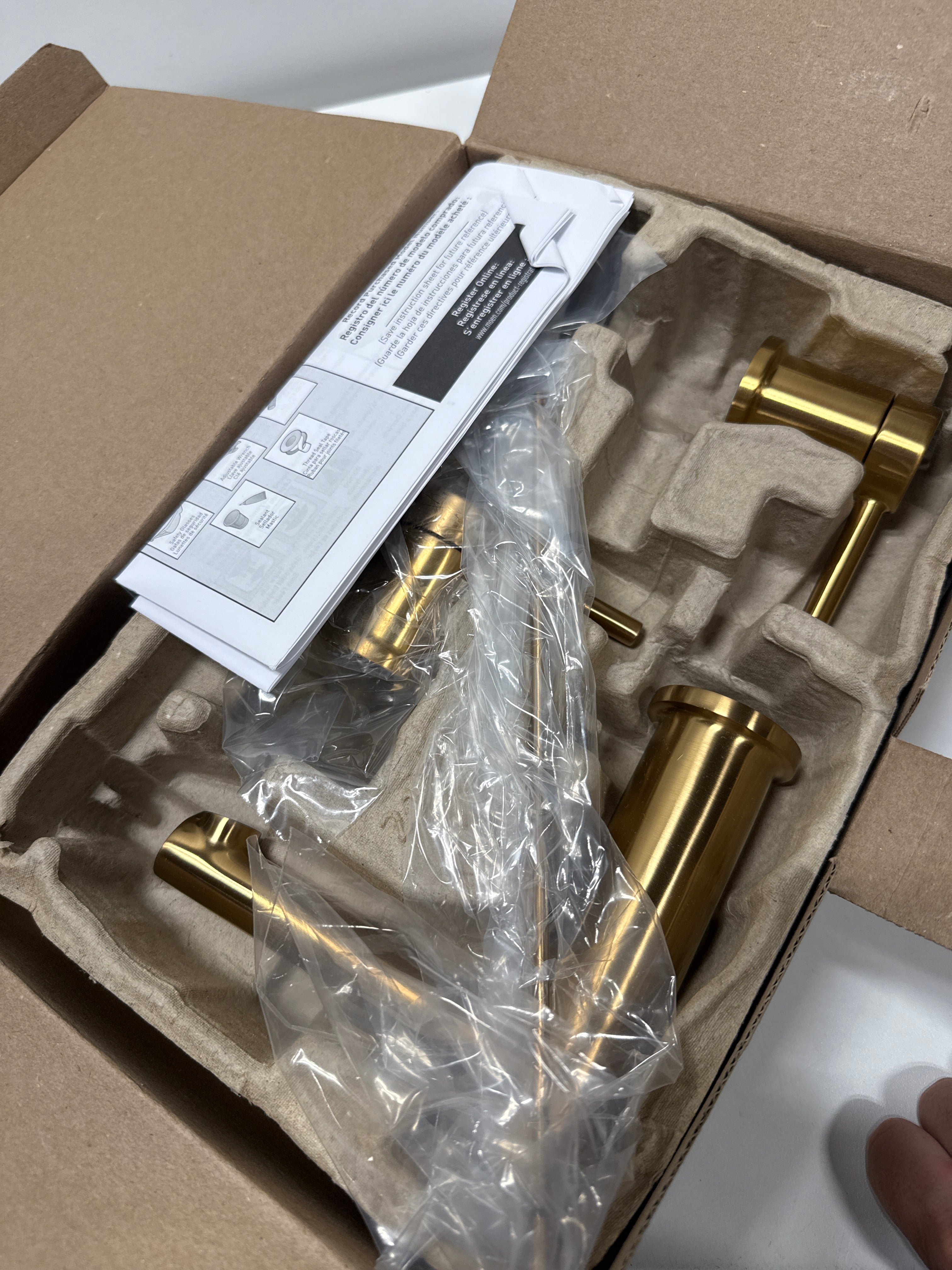 Moen TV6193 Align 1.2 GPM Widespread Bathroom Faucet with Pop-up Drain Assembly Brushed Gold Faucet