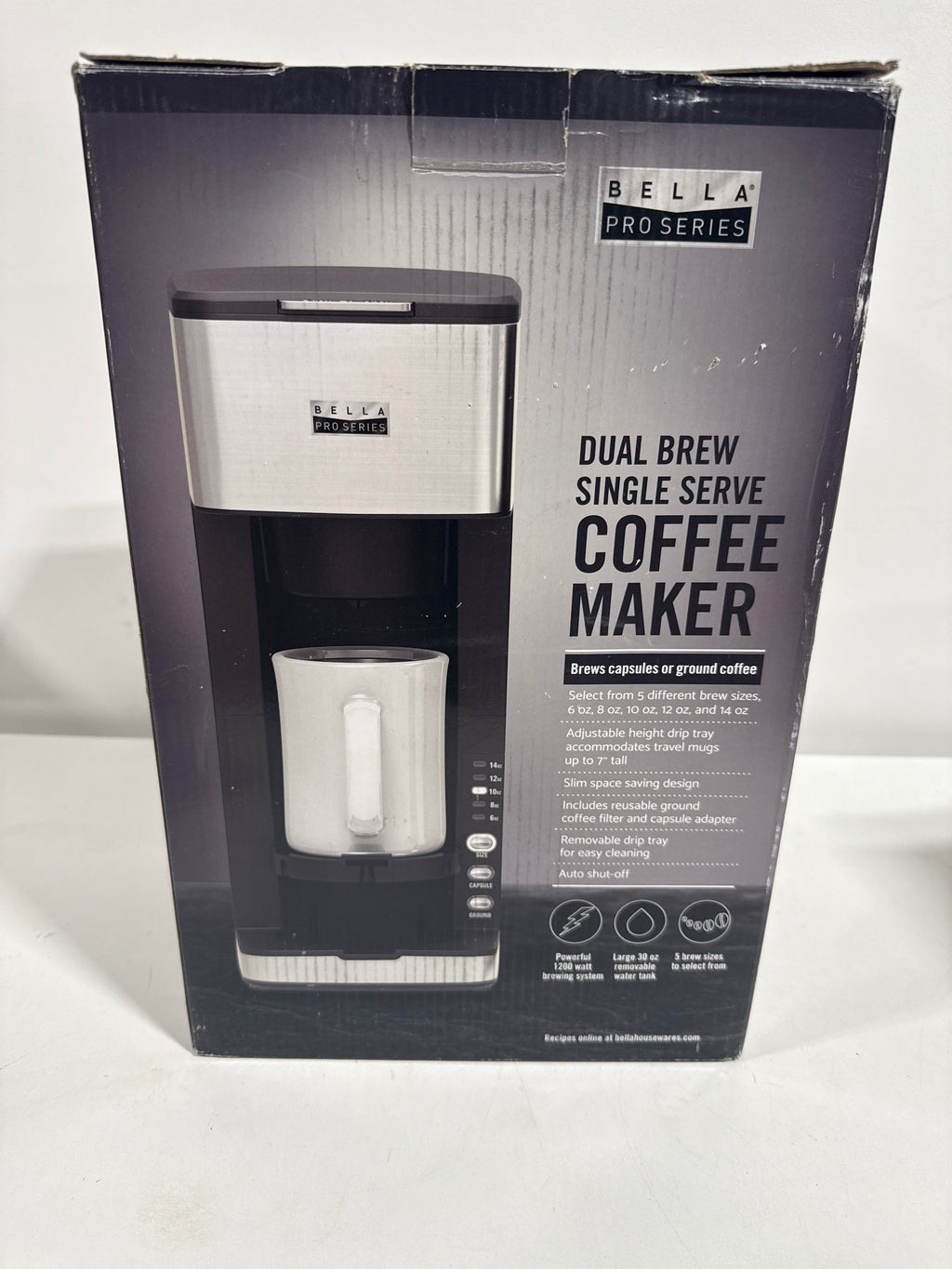 Used Bella PRO - Dual Brew Single Serve Coffee Maker - Stainless Steel - *Kitchen Appliances