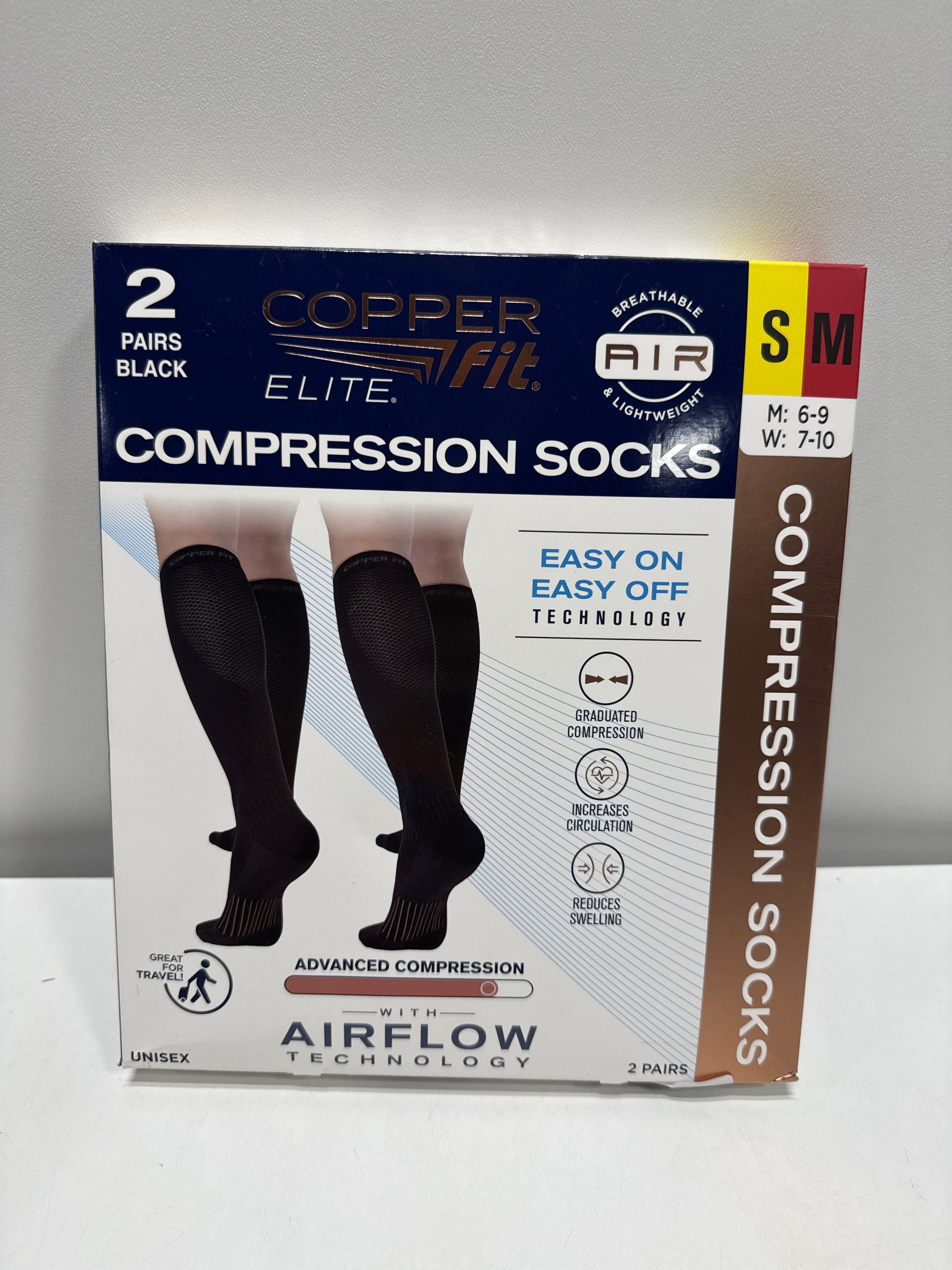 Copper Fit Elite Compression Socks Air S/M 16–20”