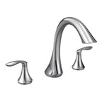 Moen Eva Chrome Two-Handle Deck Mount Roman Tub Faucet Trim Kit Valve Required T943 - *Plumbing