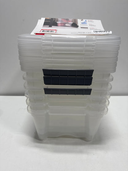 See Desc Iris Buckle up Storage Box 12.9 Quart Clear 6 Count