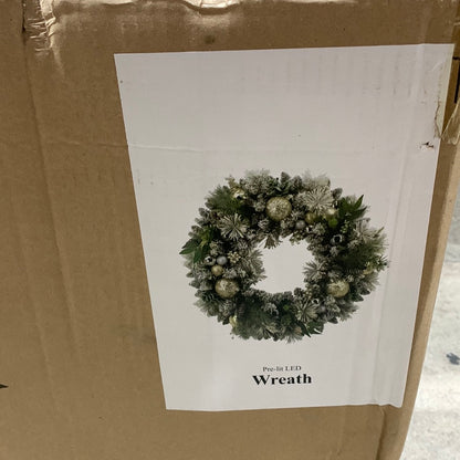 Kirkland  Holiday 36" Flocked Pre Lit Decorated Wreath