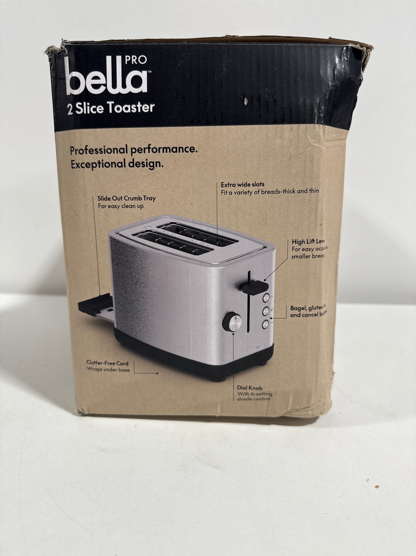 Used Bella PRO - 2-Slice Toaster with Extra Wide Slots - Stainless Steel - *Kitchen Appliances