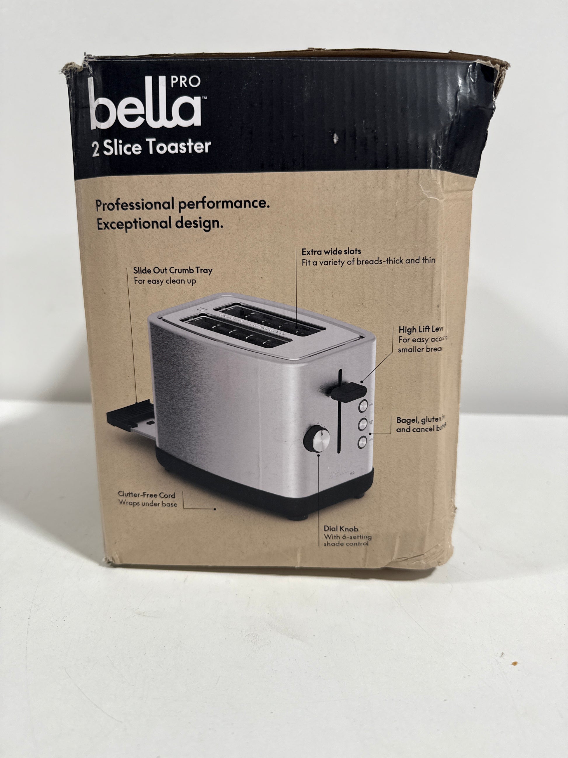 Used Bella PRO - 2-Slice Toaster with Extra Wide Slots - Stainless Steel - *Kitchen Appliances