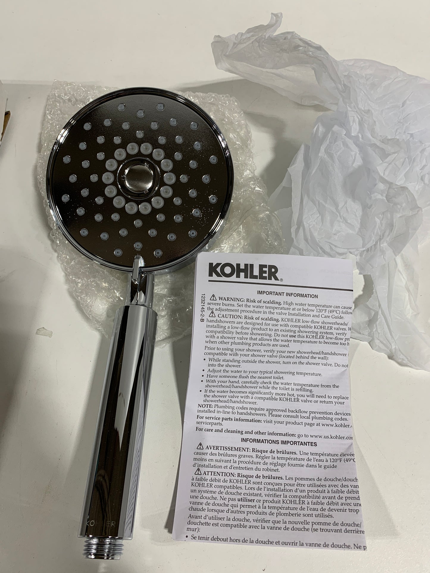 Kohler K-22166 Purist 2.5 GPM Multi Function Hand Shower with MasterClean and Katalyst