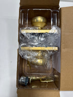 Kwikset 720SOKTRCT Sora Passage Door Knob Set with Rectangle Rose Satin Brass