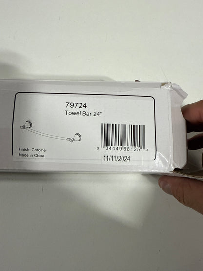 Cassidy 24 in. Wall Mount Towel Bar Bath Hardware Accessory in Polished Chrome