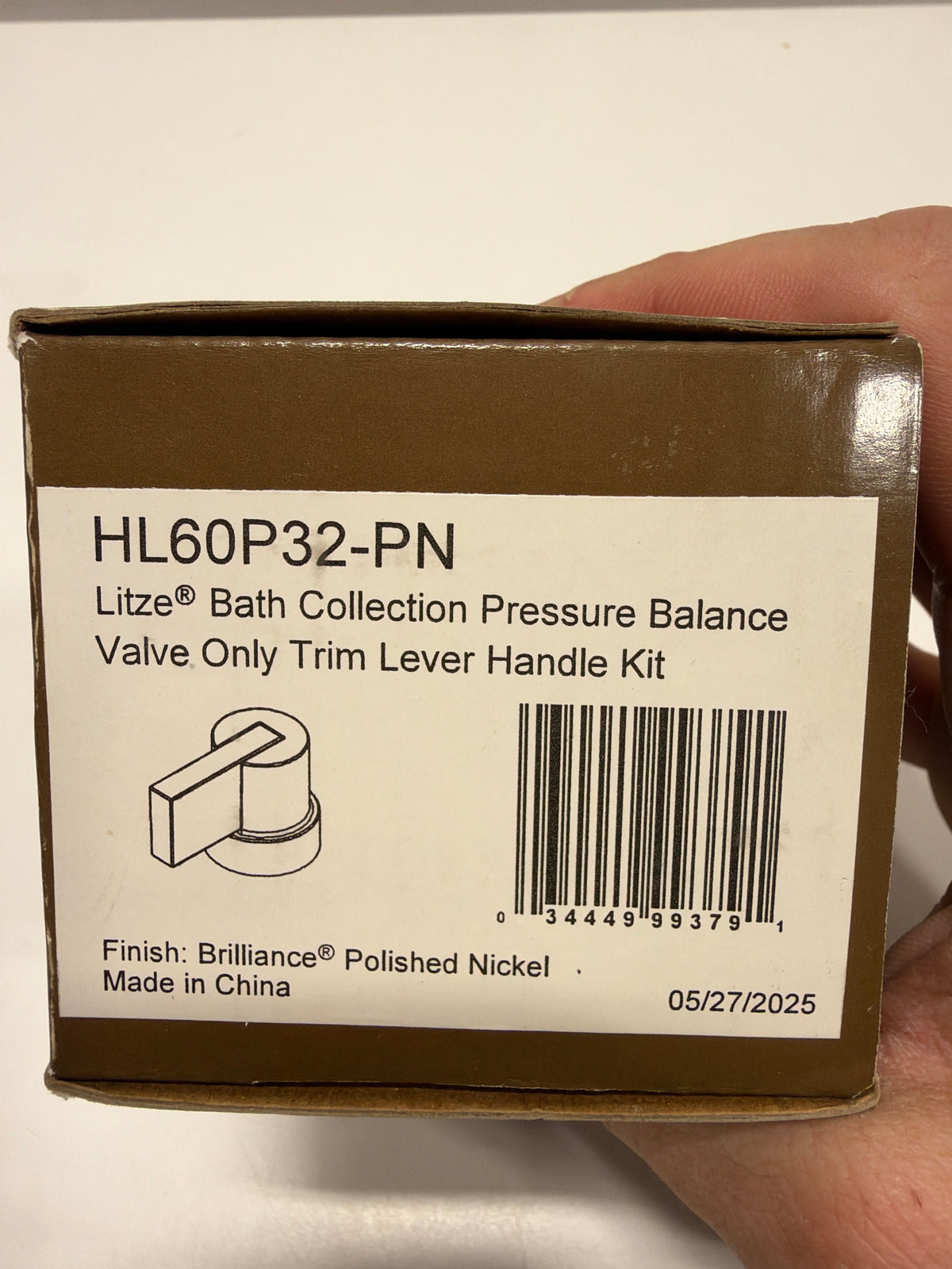 Brizo HL60P32 Litze Pressure Balance Valve Trim Lever Handle Brilliance Polished Nickel