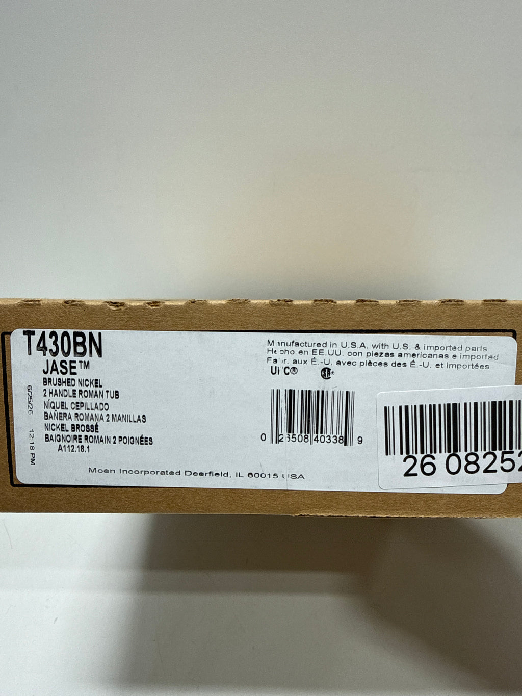 Moen T430 Jase Deck Mounted Roman Tub Filler Brushed Nickel