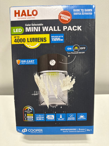 MWP Series Mini Wall Pack, 120 to 277 V, LED Lamp, 3772 to 4198 Lumens, 3000, 5000 K Color Temp