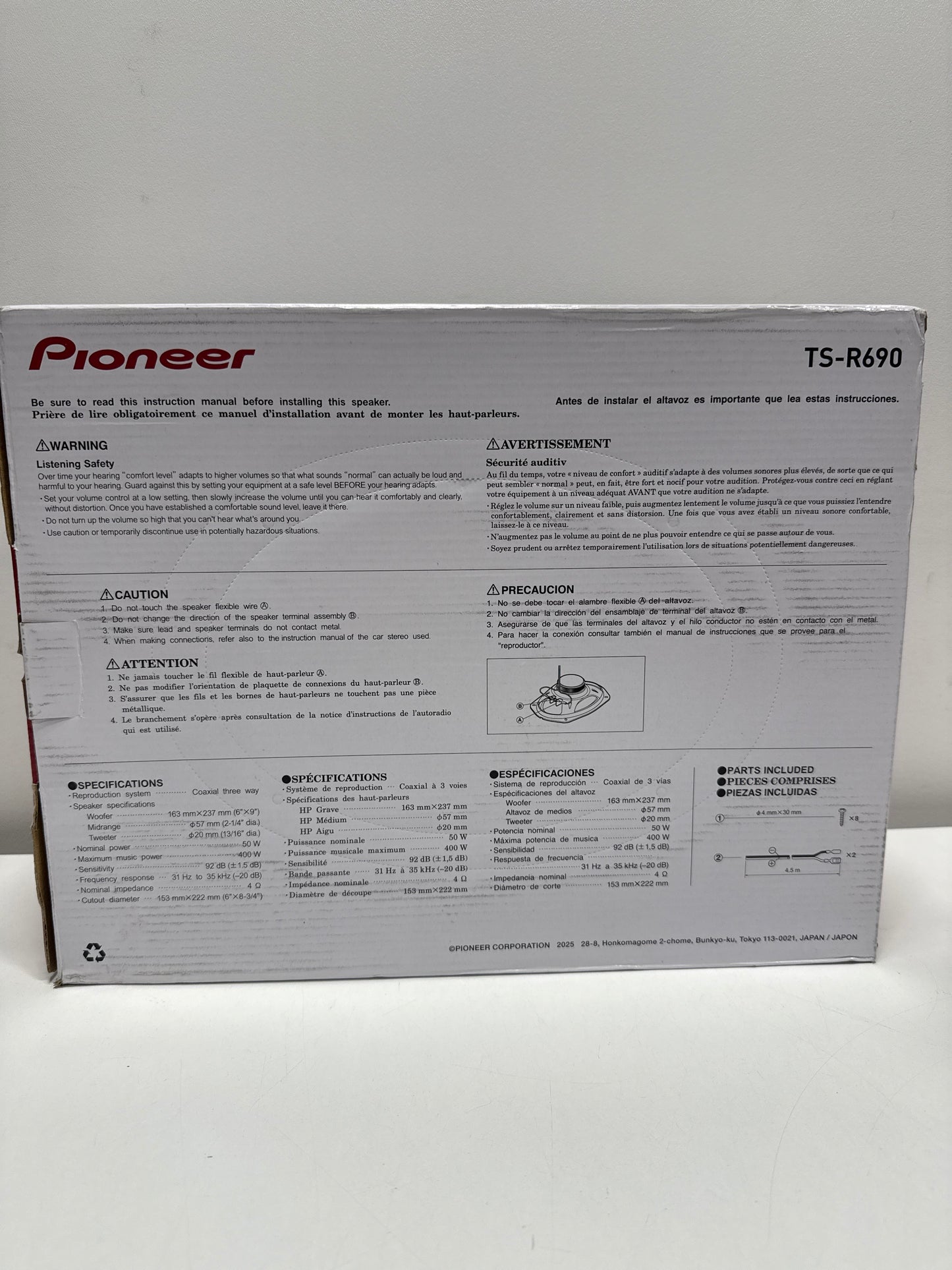 Pioneer - 6" X 9" - 3-way, 400 W Max Power, Coaxial Speakers (pair) - Black
