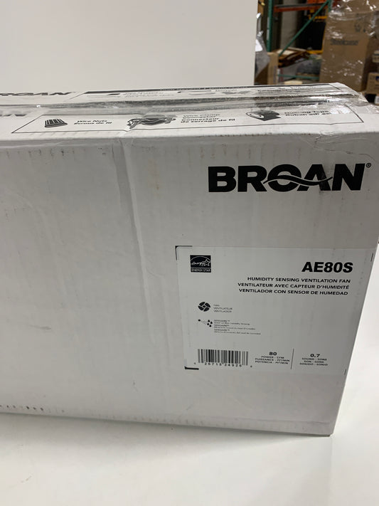 Broan 80 CFM 0.7 Sones Single Speed Ceiling Mounted Humidity Sensing Exhaust Fan with Energy Star Rating from the InVent Series