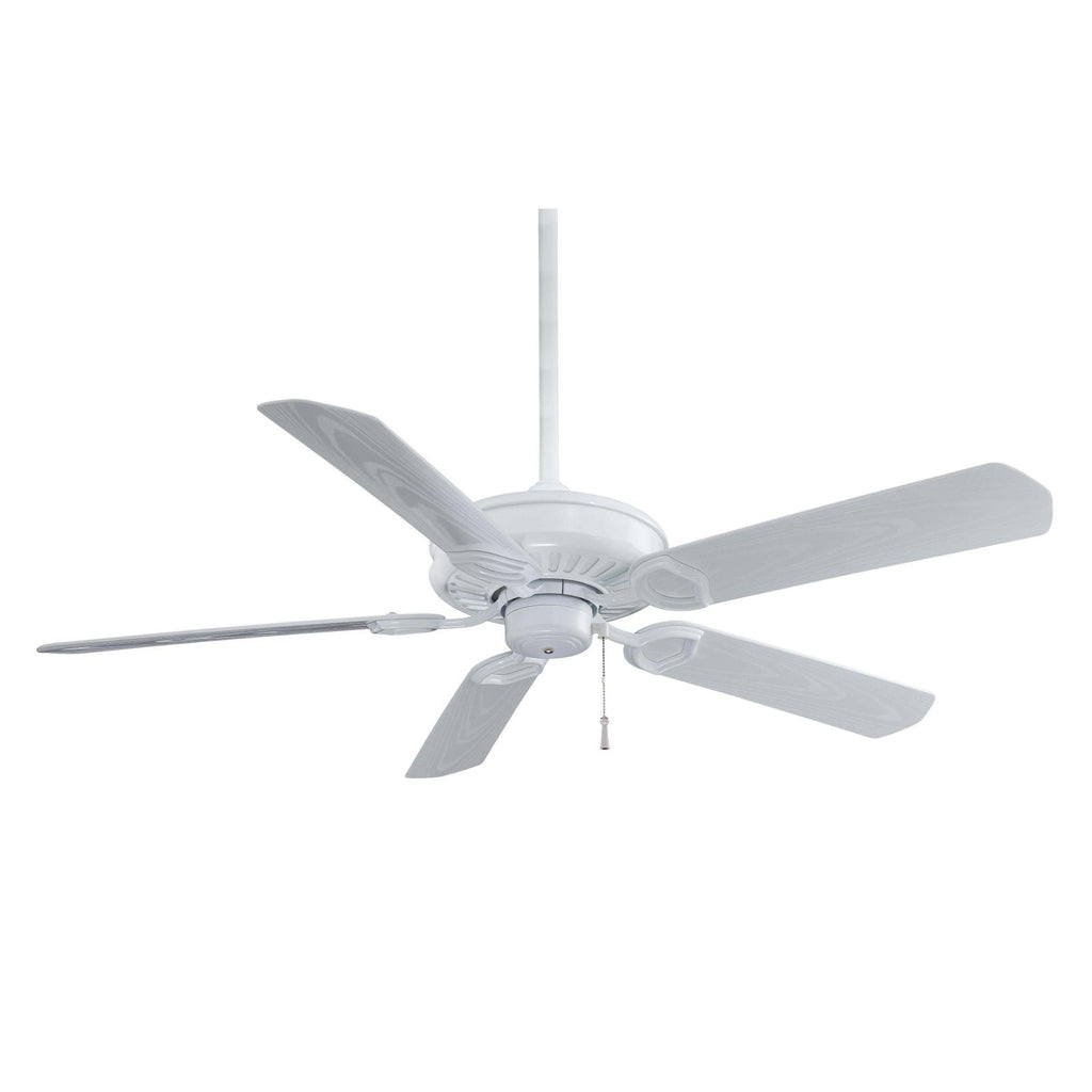 MINKA-AIRE F589-WH Sundowner 54" 5-Blade Ceiling Fan in White Finish with White Blades