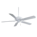 MINKA-AIRE F589-WH Sundowner 54" 5-Blade Ceiling Fan in White Finish with White Blades