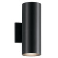 Kichler Lighting 12 Inch Tall 2 Light Outdoor Wall Light - 9244BK - Transitional