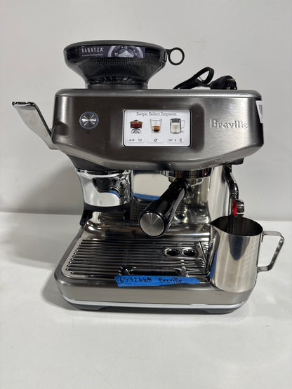 Scratch & Dent Breville the Barista Touch Impress Espresso Machine with Grinder & Milk Frother, Espresso Maker with Assisted Tamping, Cappuccino & Latte Machine