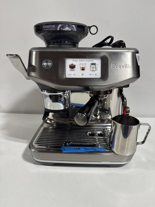 Scratch & Dent Breville the Barista Touch Impress Espresso Machine with Grinder & Milk Frother, Espresso Maker with Assisted Tamping, Cappuccino & Latte Machine