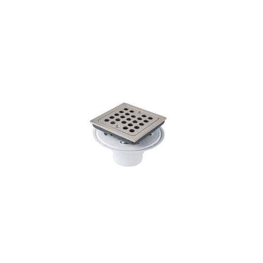 Signature Hardware 948036 Menlo Square Shower Drain with Flange Polished Nickel