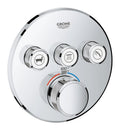 Grohe 29 138 Grohtherm Triple Function Thermostatic Valve Trim Only with Triple Knob Handles and Volume Control - Less Rough
