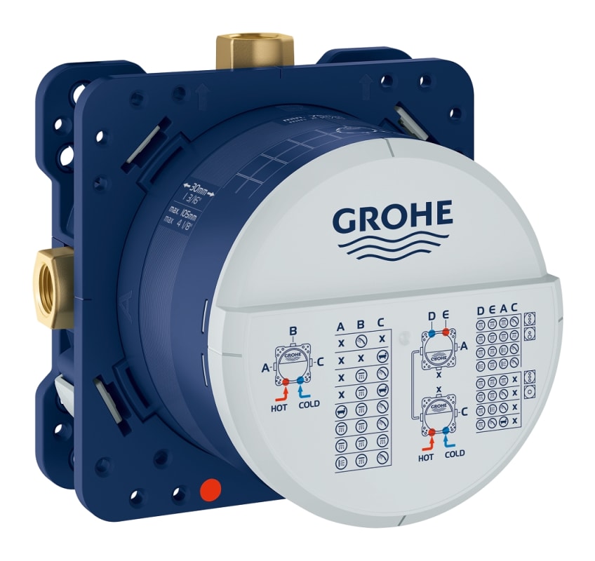 GROHE 35601000 Rapido Smartbox Universal Rough-In Box, Starlight Chrome