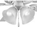 Progress Lighting Airpro 4-Light LED Ceiling Fan Light Kit White Alabaster Glass Shades Brushed Nickel Finish