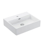 WS Bath Collections Quattro 50.01 Ceramic Above Counter/Wall Mount Rectangular Bathroom Sink, 19.5'' L x 16.5'' W x 5.5'' H, White