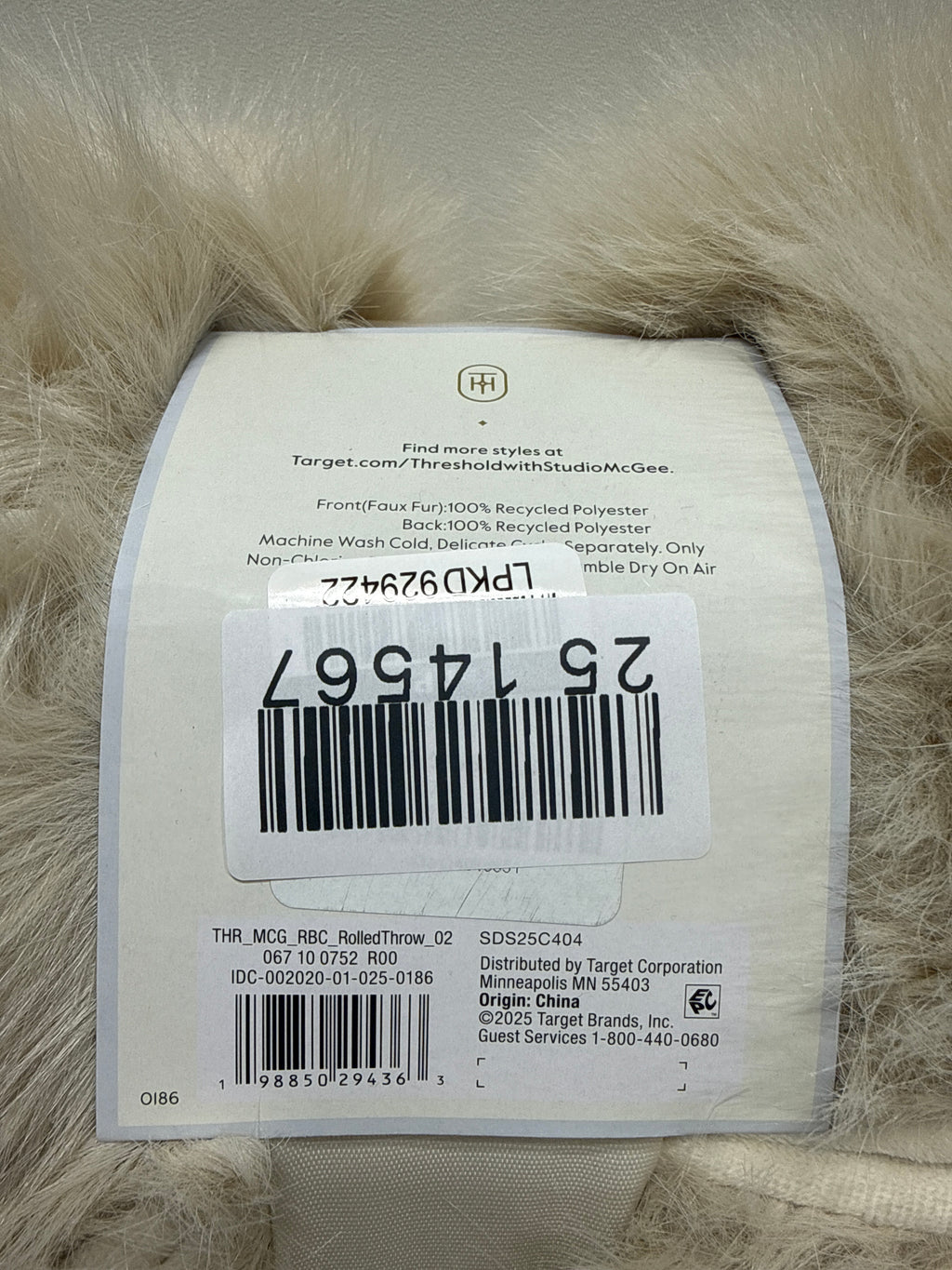 50’’x60’’ Lush Faux Fur Throw - Threshold™ Designed with Studio McGee - *Bedding