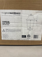 The Great Outdoors 73342 Altimeter 2 Light 15" Tall Outdoor Wall Sconce with Clear Glass Shade Sand Coal