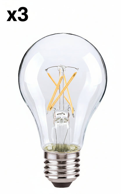 3 x Satco S 8616 7w A19 E26 LED 120v 2700K Warm White 810 Lumens Carded Lamps