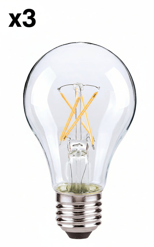 3 x Satco S 8616 7w A19 E26 LED 120v 2700K Warm White 810 Lumens Carded Lamps