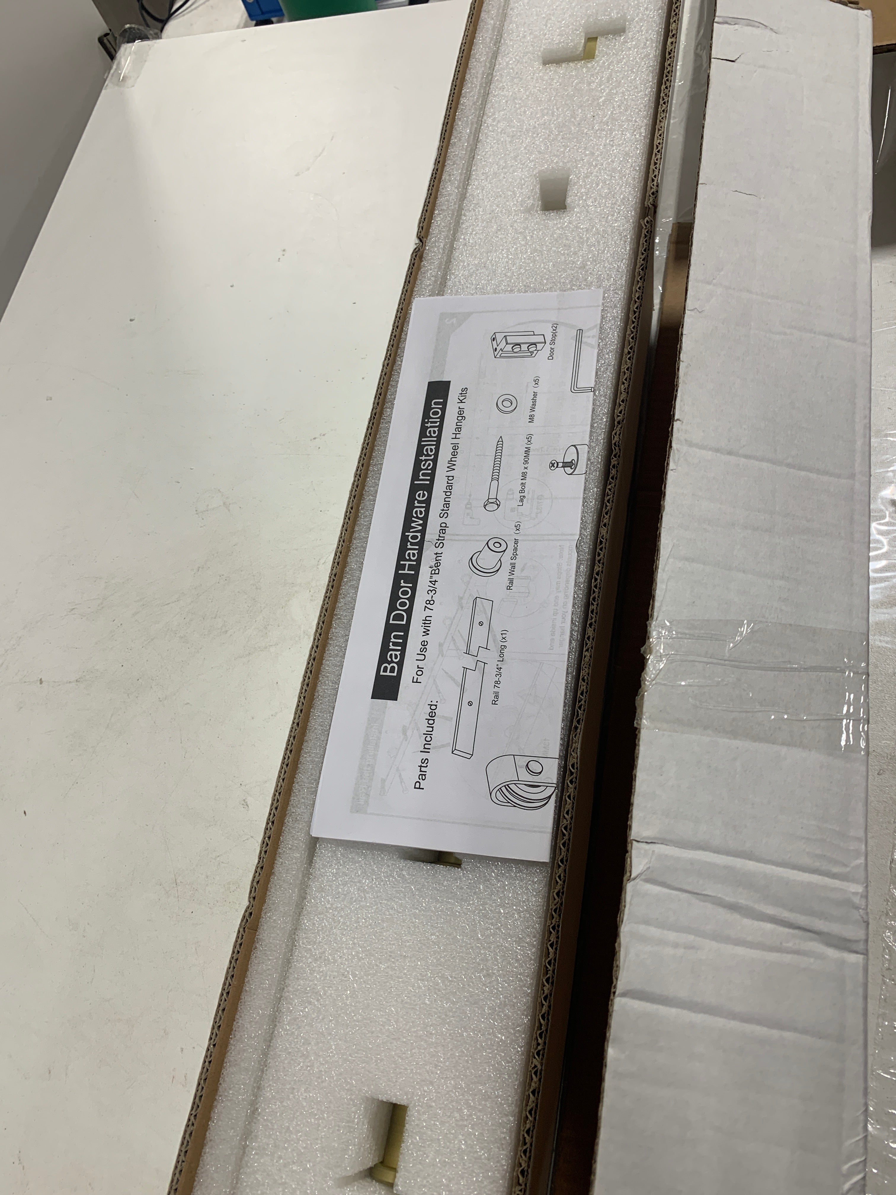 Signature Hardware 950668 Hal 78 Inch Barn Door Track and Hardware Set - Includes Track Rollers and Matching Hardware