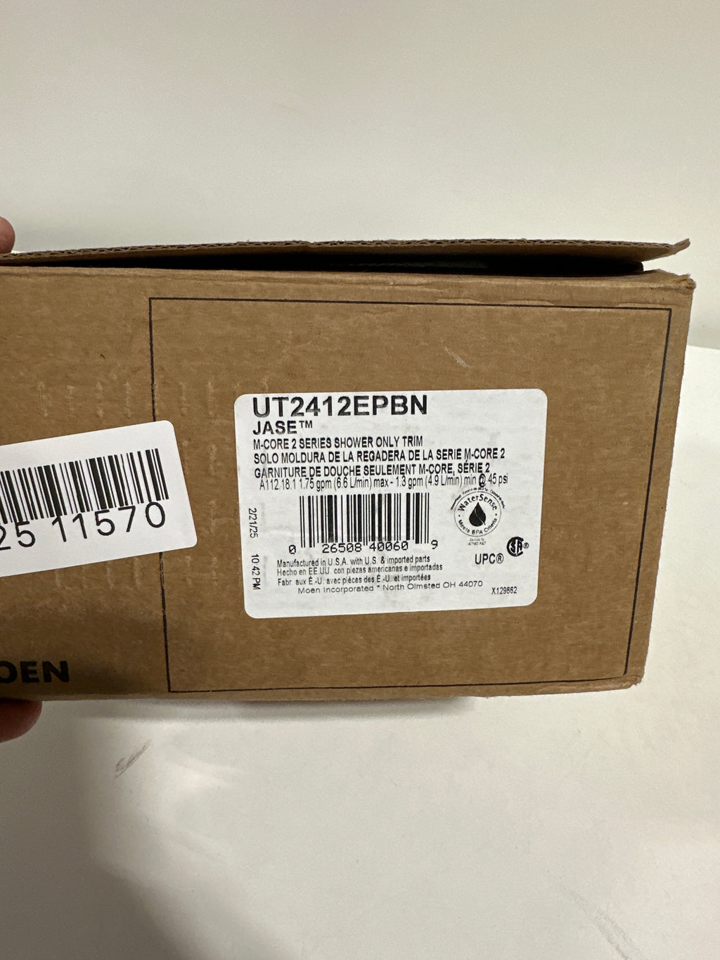 Scratch Moen UT2412EP Jase Shower Only Trim Package with 1.75 GPM Multi Function Shower Head Brushed Nickel - *Plumbing