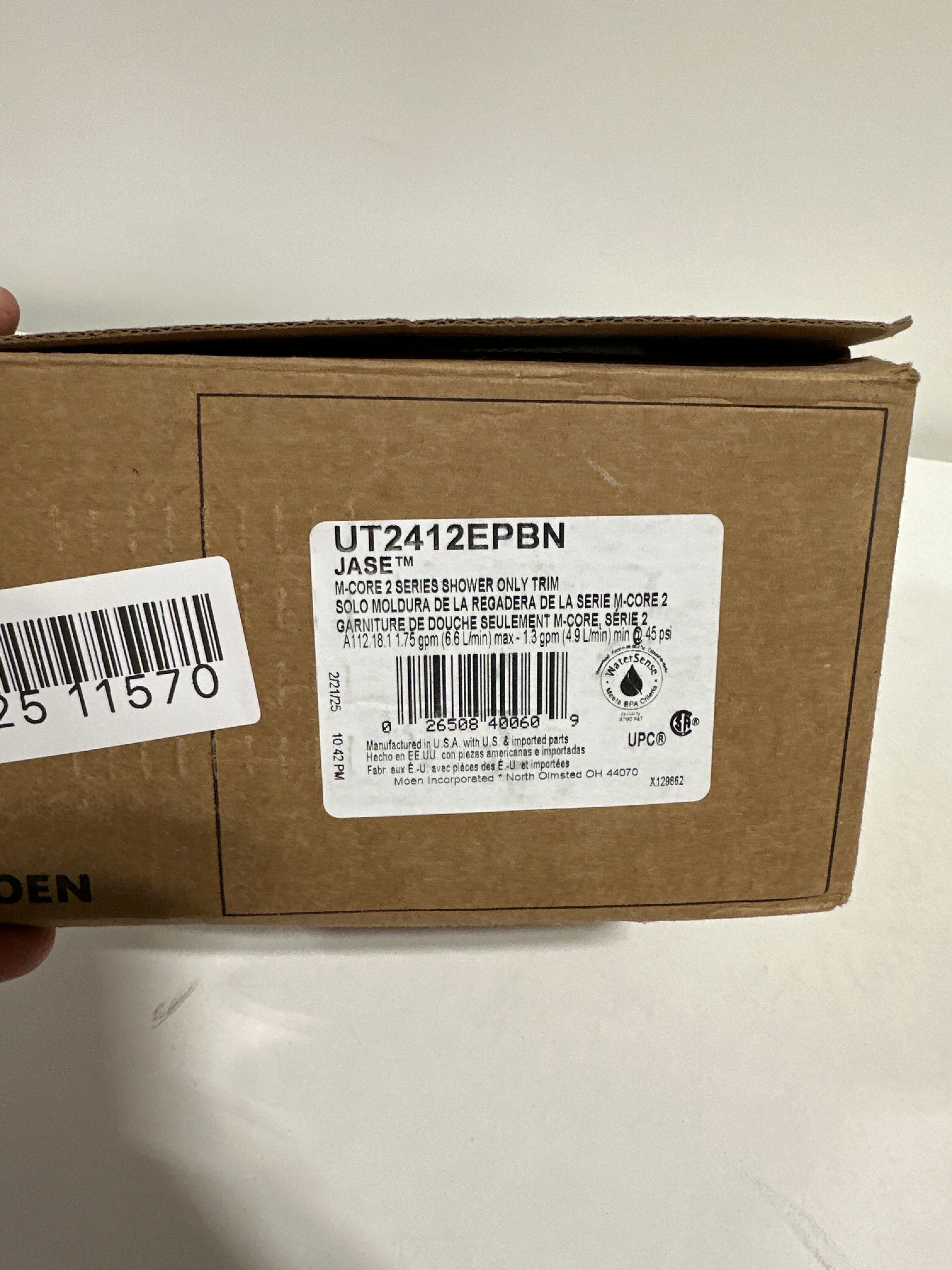 Scratch Moen UT2412EP Jase Shower Only Trim Package with 1.75 GPM Multi Function Shower Head Brushed Nickel - *Plumbing