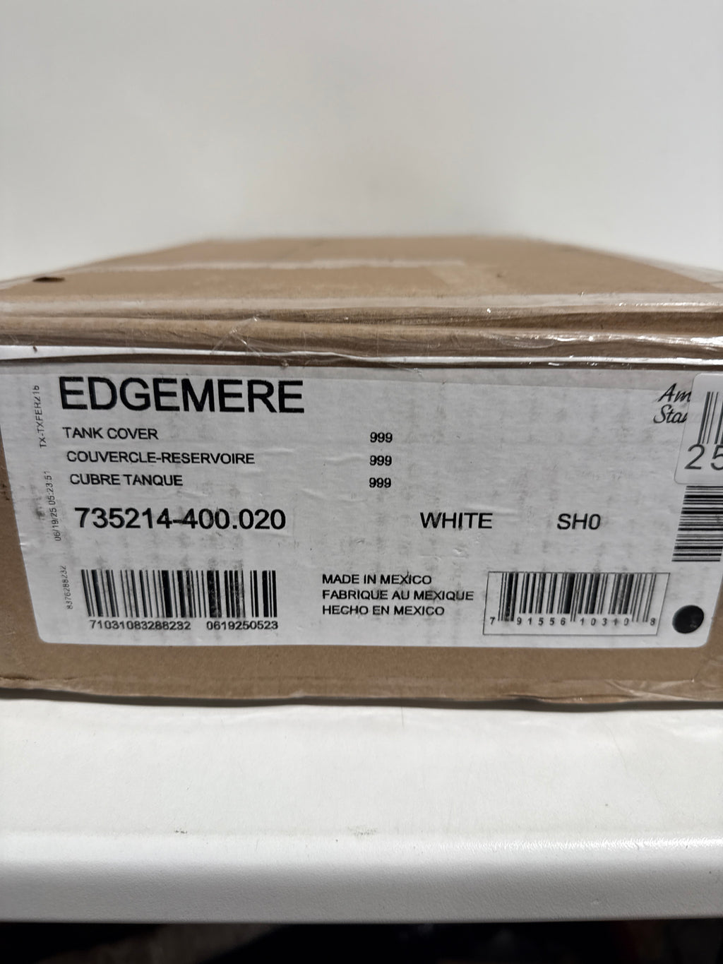 American Standard 735214-400.020 Edgemere Toilet Tank Cover, White