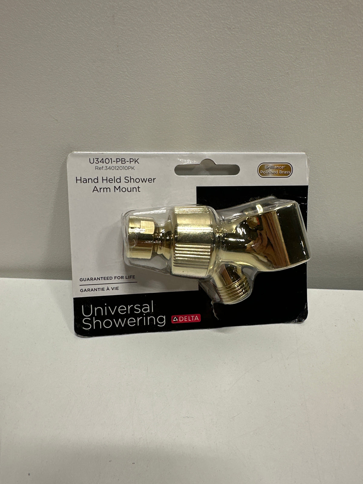 Delta U3401-PK Adjustable Shower Arm Mount with Hand Shower Cradle Brilliance Polished Brass