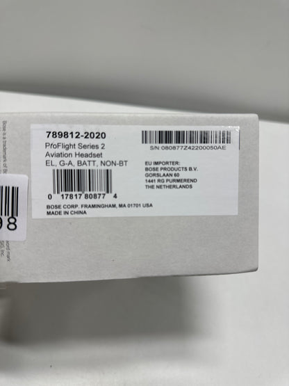 Used Bose - ProFlight Series 2 Noise-Cancelling in-Ear Aviation Headset with Dual Plug - Black